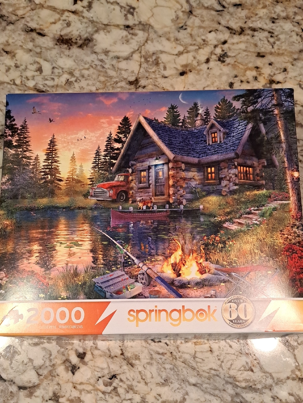 2000 Piece Springbok "Sun kissed Cabin" Jigsaw Puzzle